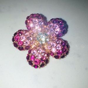 Nolan Miller Sparkling Crystal Flower Pendant Pin